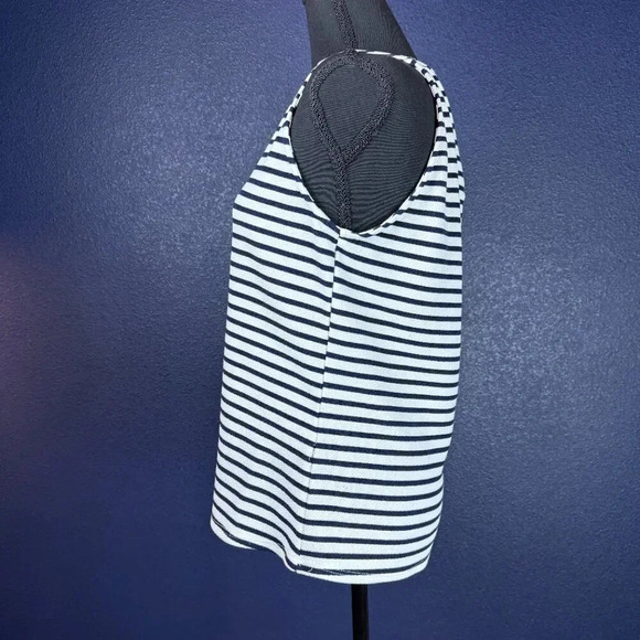 Green Envelope White & Navy Striped Halter Tank Size Medium - Picture 2 of 7